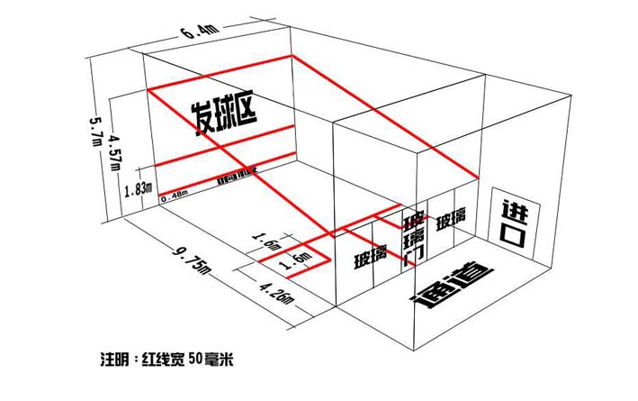 壁球馆尺寸图